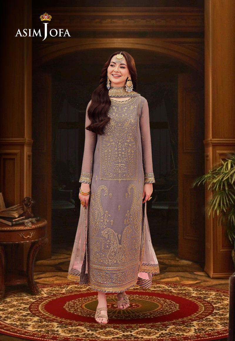AJMJD-27 EMBROIDERED CHIFFON STITCHED 3 PCS