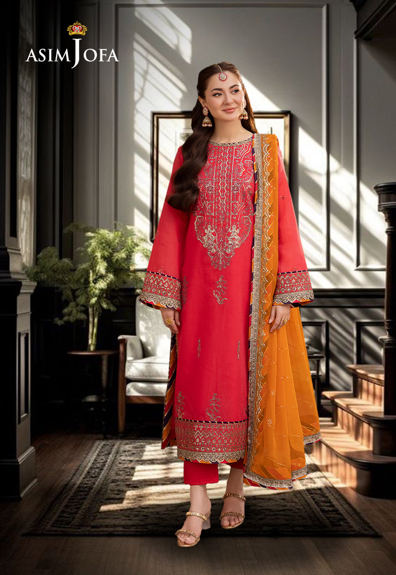 AJMJD-29 EMBROIDERED PAPER COTTON STITCHED 3 PCS