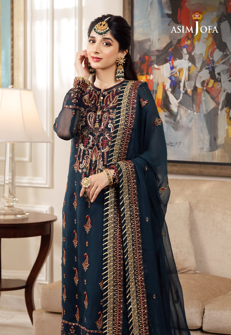 AJZS-03 EMBROIDERED CHIFFON 3 PCS – Asim Jofa