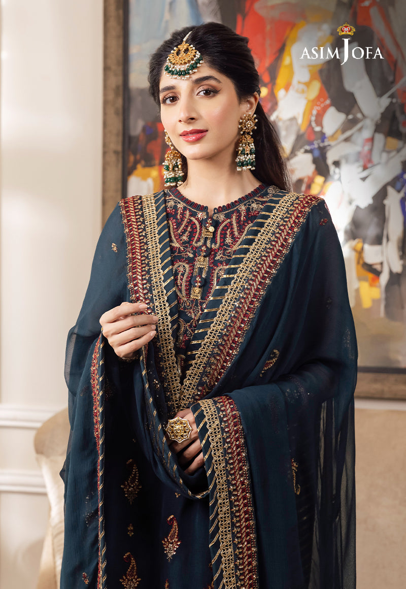 AJZS-03 EMBROIDERED CHIFFON 3 PCS – Asim Jofa