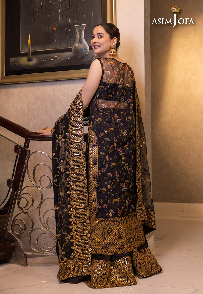 AJHJD-23 EMBROIDERED ORGANZA STITCHED 2 PCS