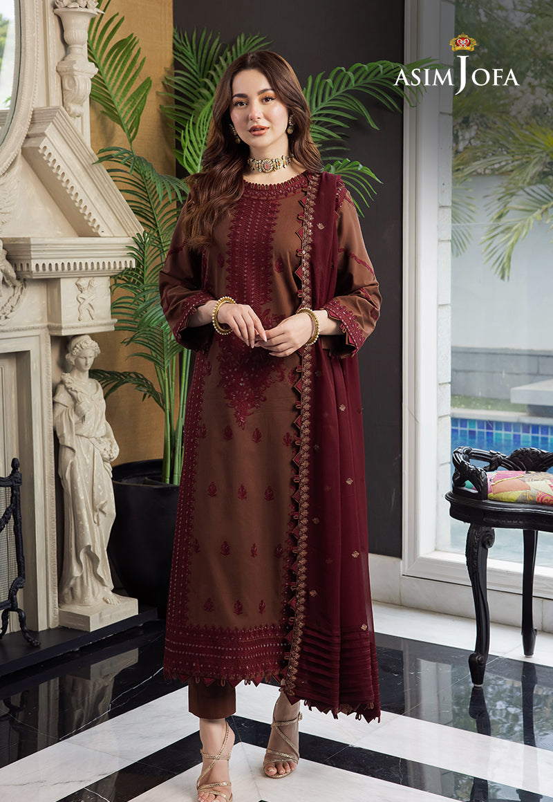 asim jofa brown dress AJKK-26 by Asim Jofa - Buy Now Online in USA