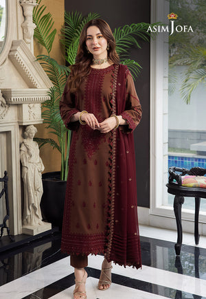 AJRN-14 EMBROIDERED LAWN SILK 3 PCS