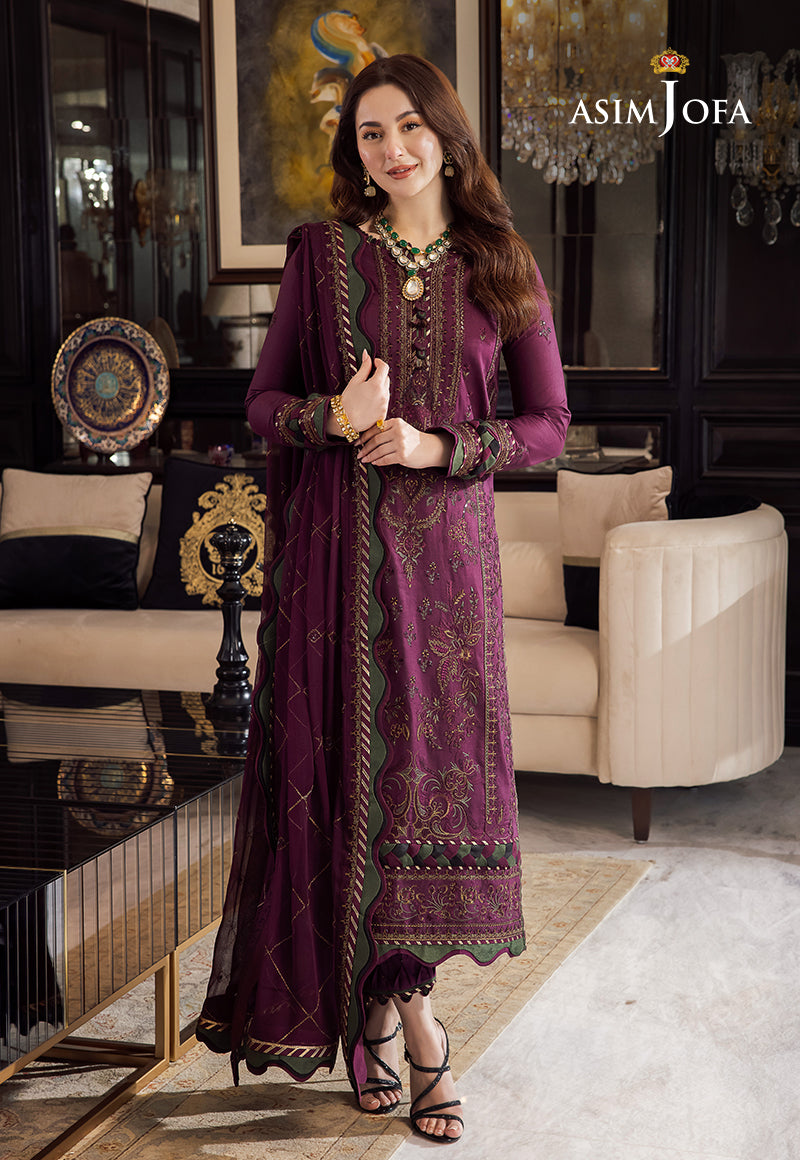 AJRND-04 EMBROIDERED LAWN SILK SHIRT STITCHED 1 PC