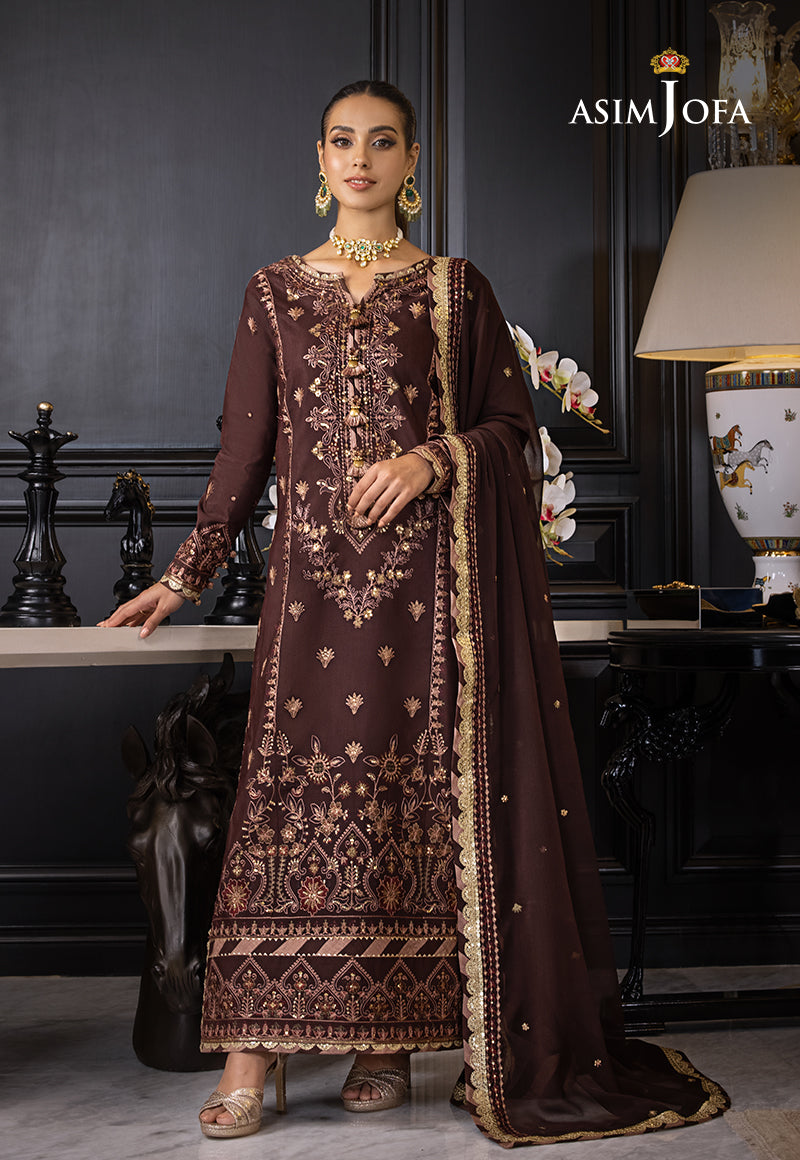 AJRND-29 EMBROIDERED LAWN SILK STITCHED 2 PCS