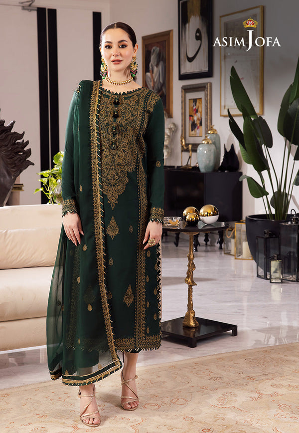 AJRND-18 EMBROIDERED LAWN SILK 3 PCS