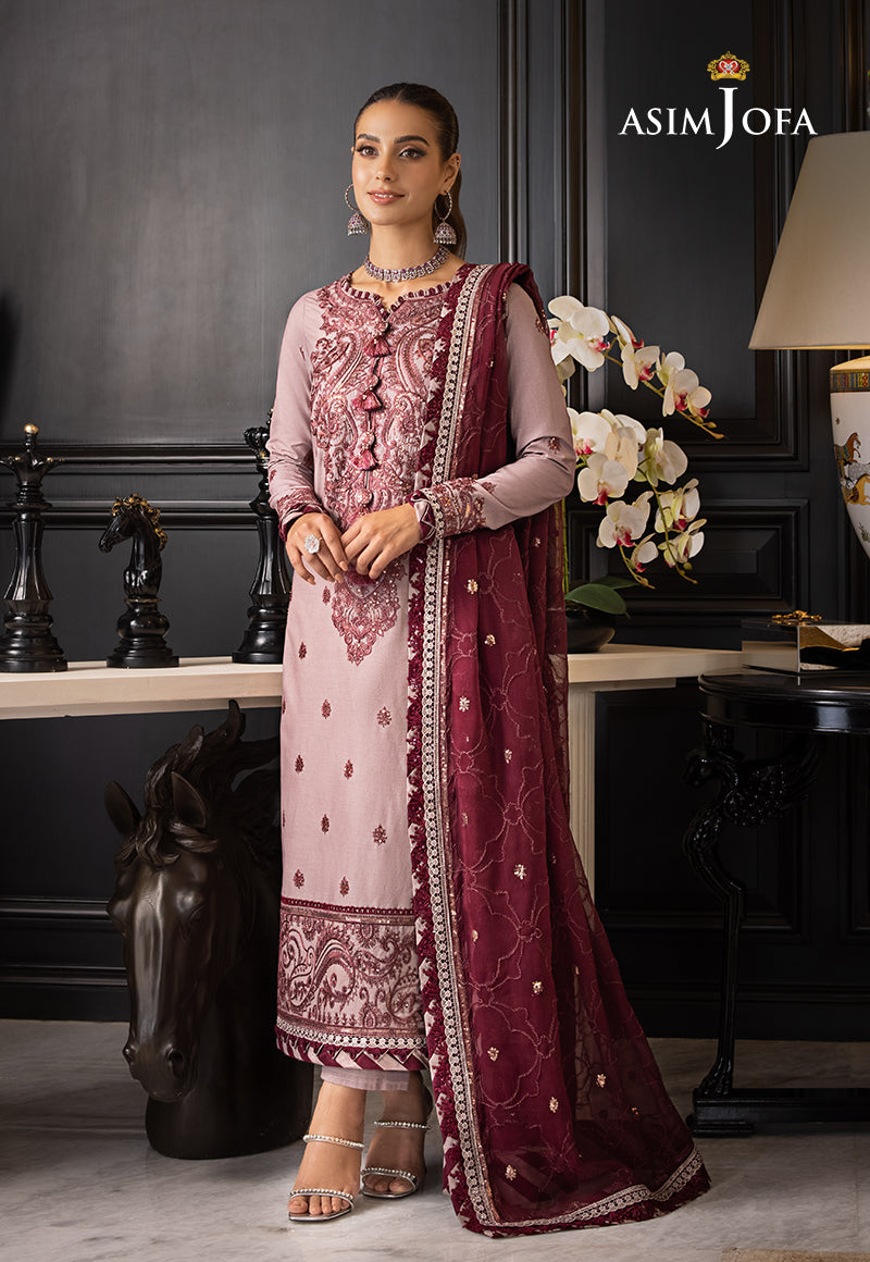 AJRND-06 EMBROIDERED LAWN SILK STITCHED 2 PCS