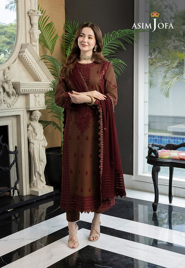 AJRND-14-XS EMBROIDERED LAWN SILK 3 PCS