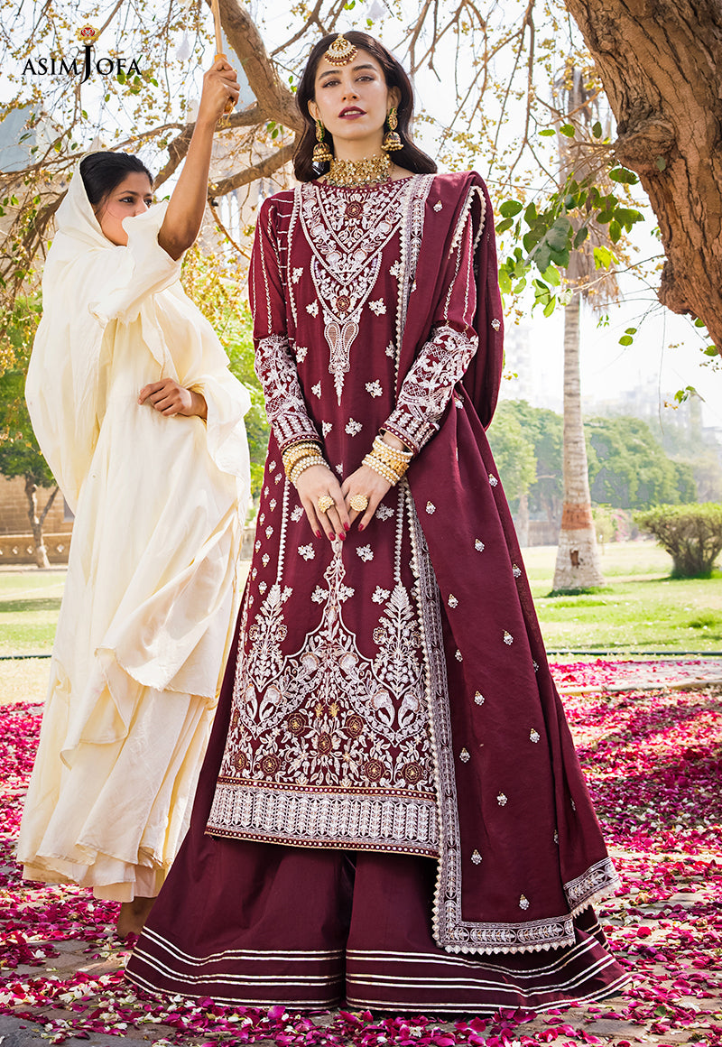 asim jofa dress design AJHJ-18 EMBROIDERED CHIFFON 3 PCS