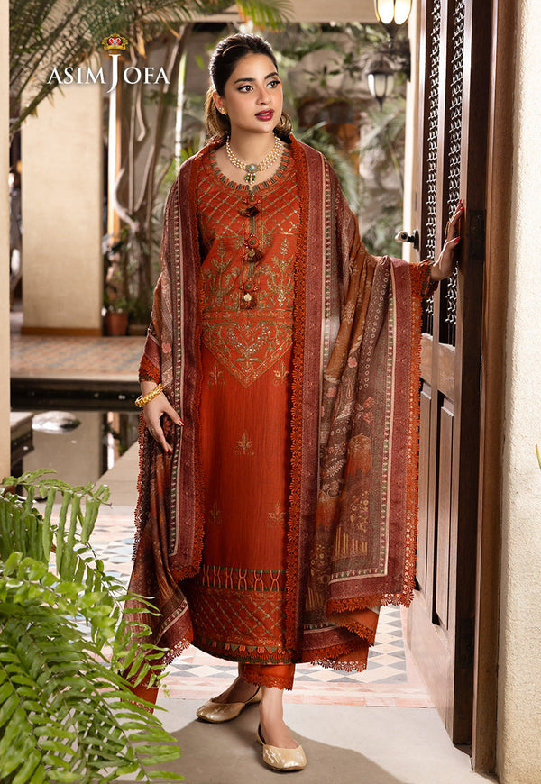 AJRW-36 DESIGNERS STITCHED EMBROIDERED SLUB 3 PCS