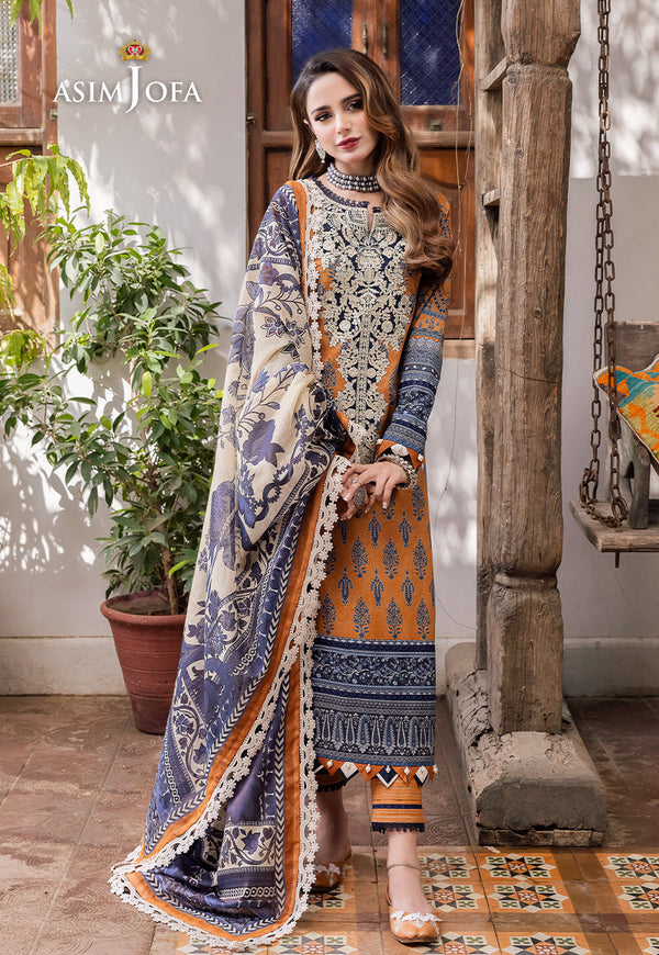 AJRW-20 DESIGNERS STITCHED EMBROIDERED PREMIUM WINTER COTTON 3 PCS