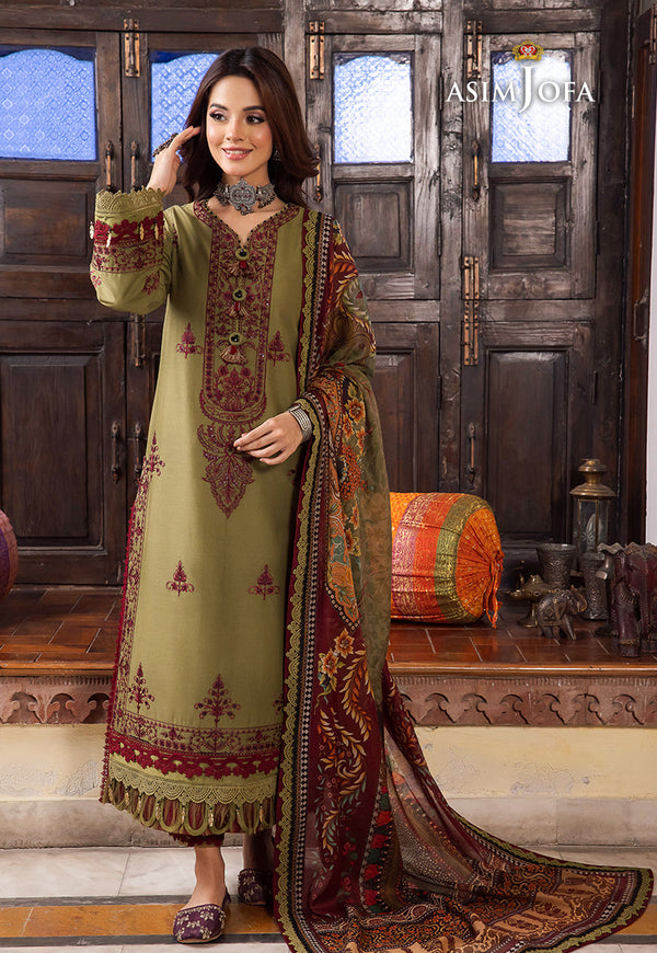 AJRW-30 DESIGNERS STITCHED EMBROIDERED PREMIUM WINTER COTTON 3 PCS