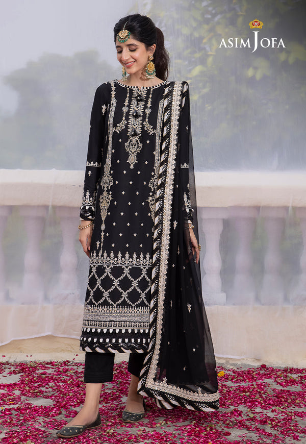 AJAB-01 DESIGNERS STITCHED EMBROIDERED LAWN SILK 3 PCS