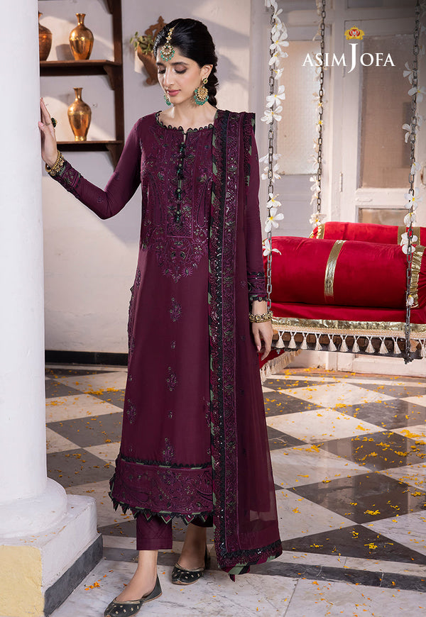 AJAB-05 DESIGNERS STITCHED EMBROIDERED LAWN SILK 3 PCS