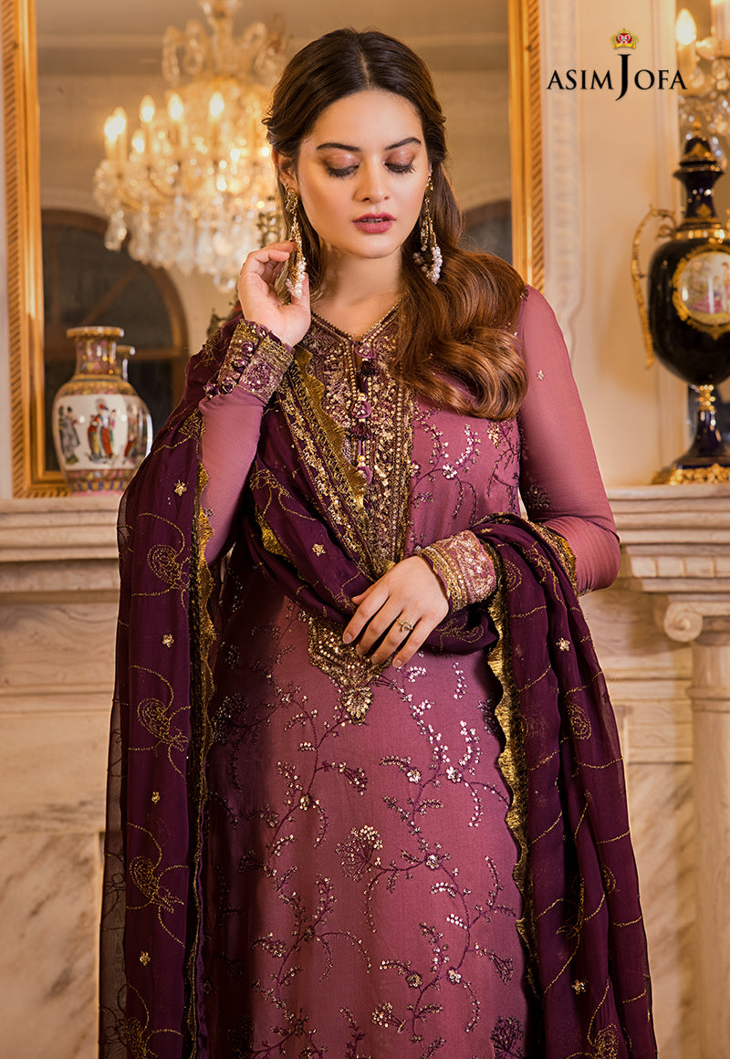 AJSM-14 EMBROIDERED CHIFFON 3 PCS – Asim Jofa